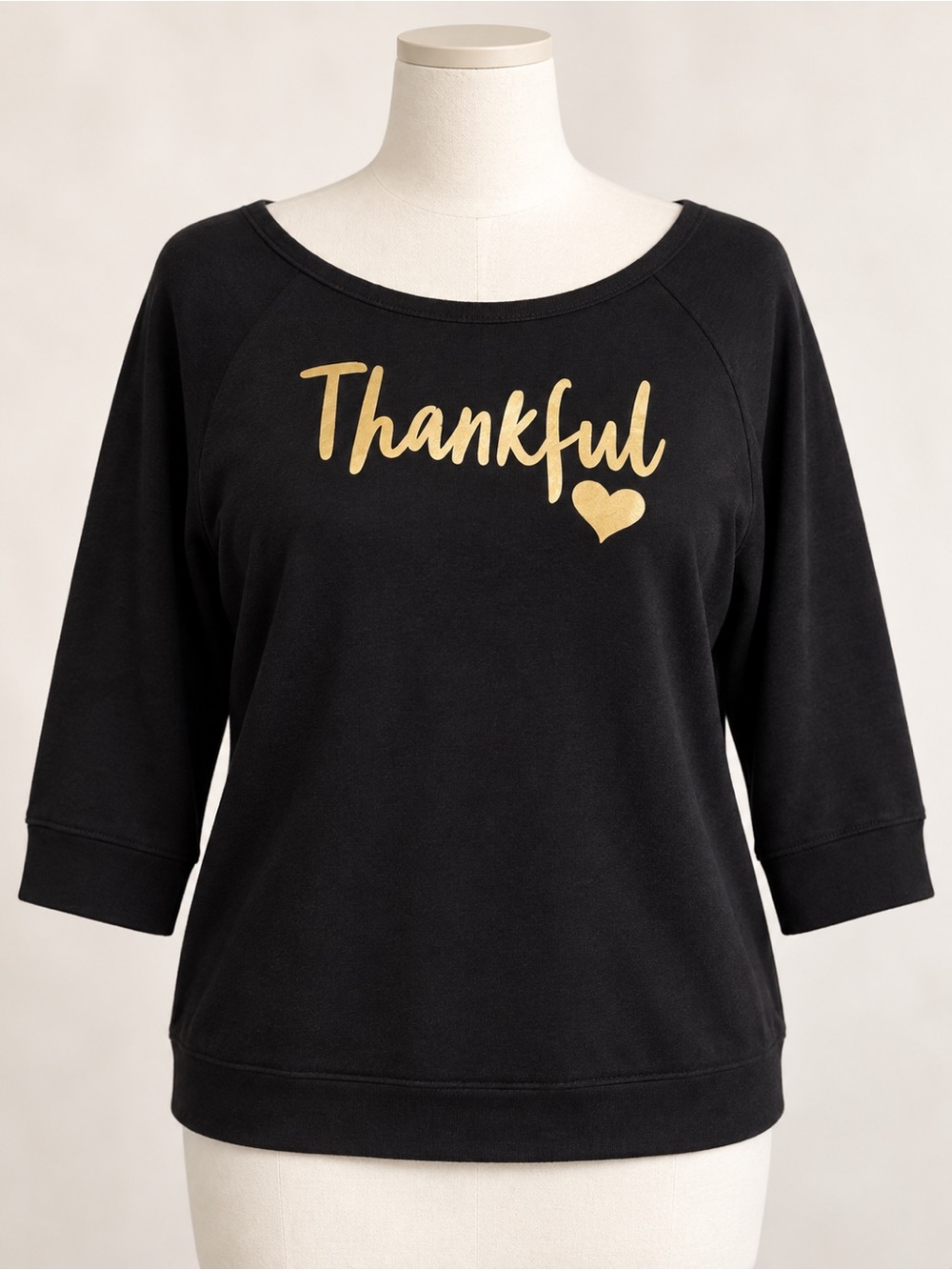 XXL Next Level Thankful Thanksgiving Sweatshirt Black Gold Graphic